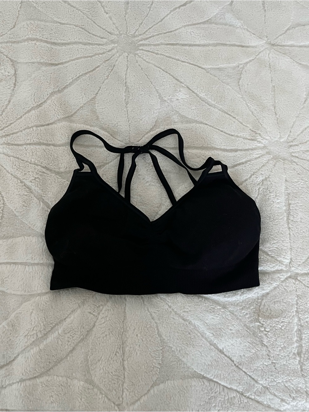 Zella Black Strappy Seamless Bralette